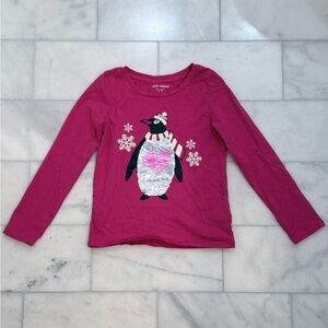 Joe Fresh Girls Valentine’s Penguin Sequin Shirt